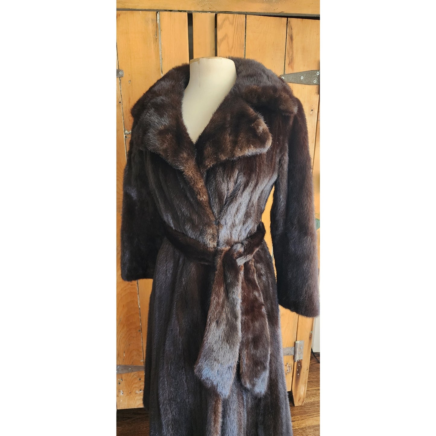 Vintage 70s Brown Mink Fur Coat Belted / Rosenthal Furs / S