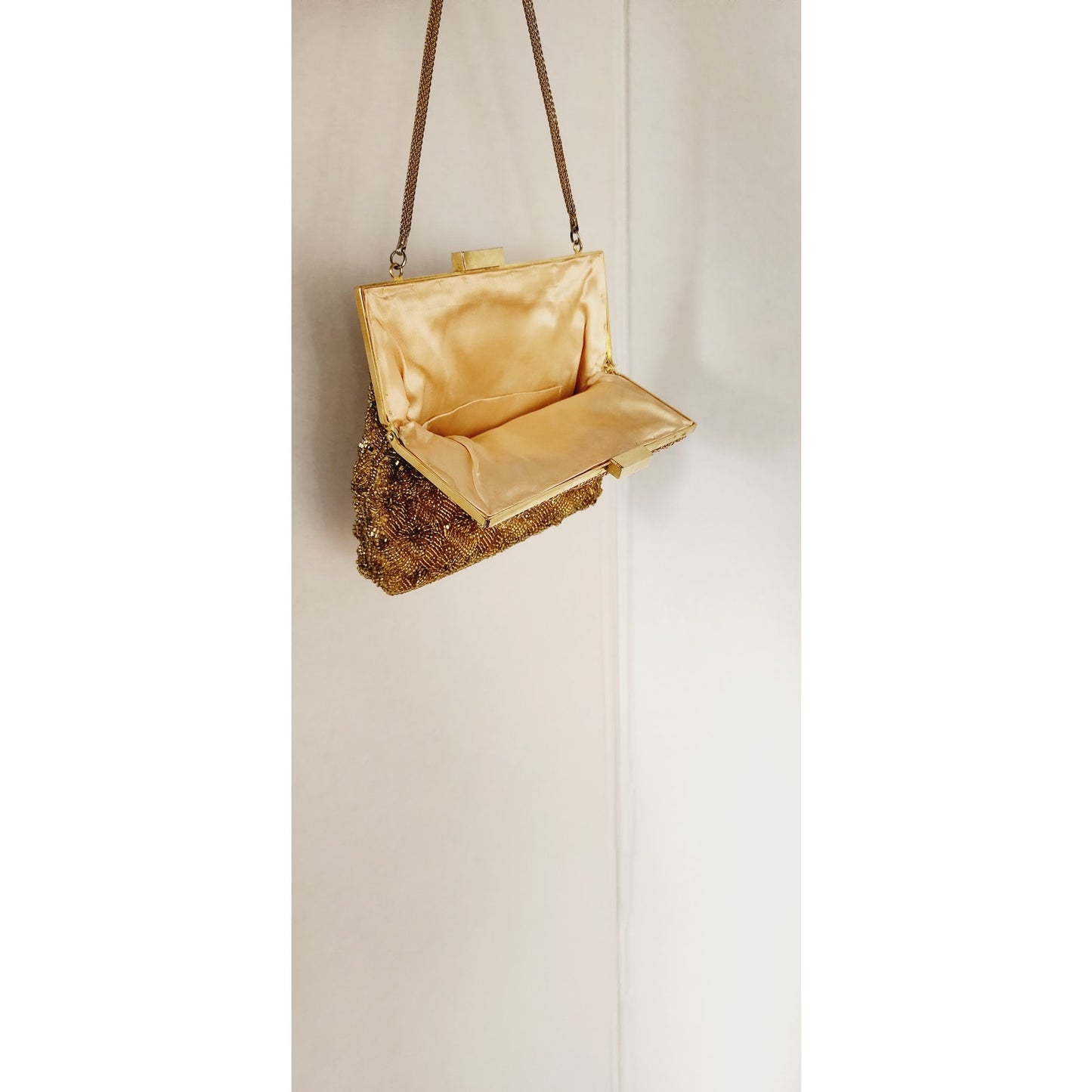 Vintage 50s Evening Bag Beaded Gold