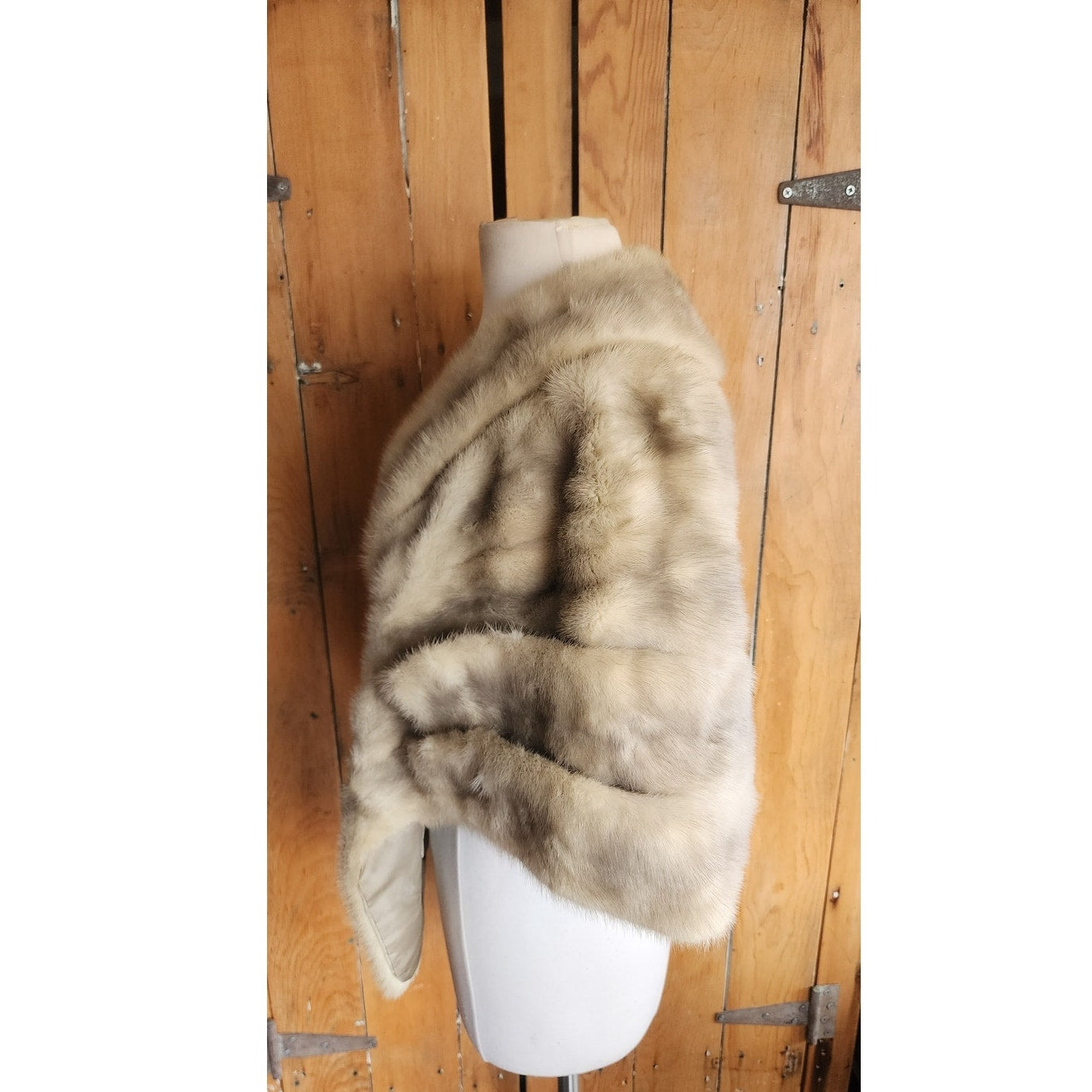 Vintage 50s Silver Mink Fur Wrap Stole by Hoffman-Morton