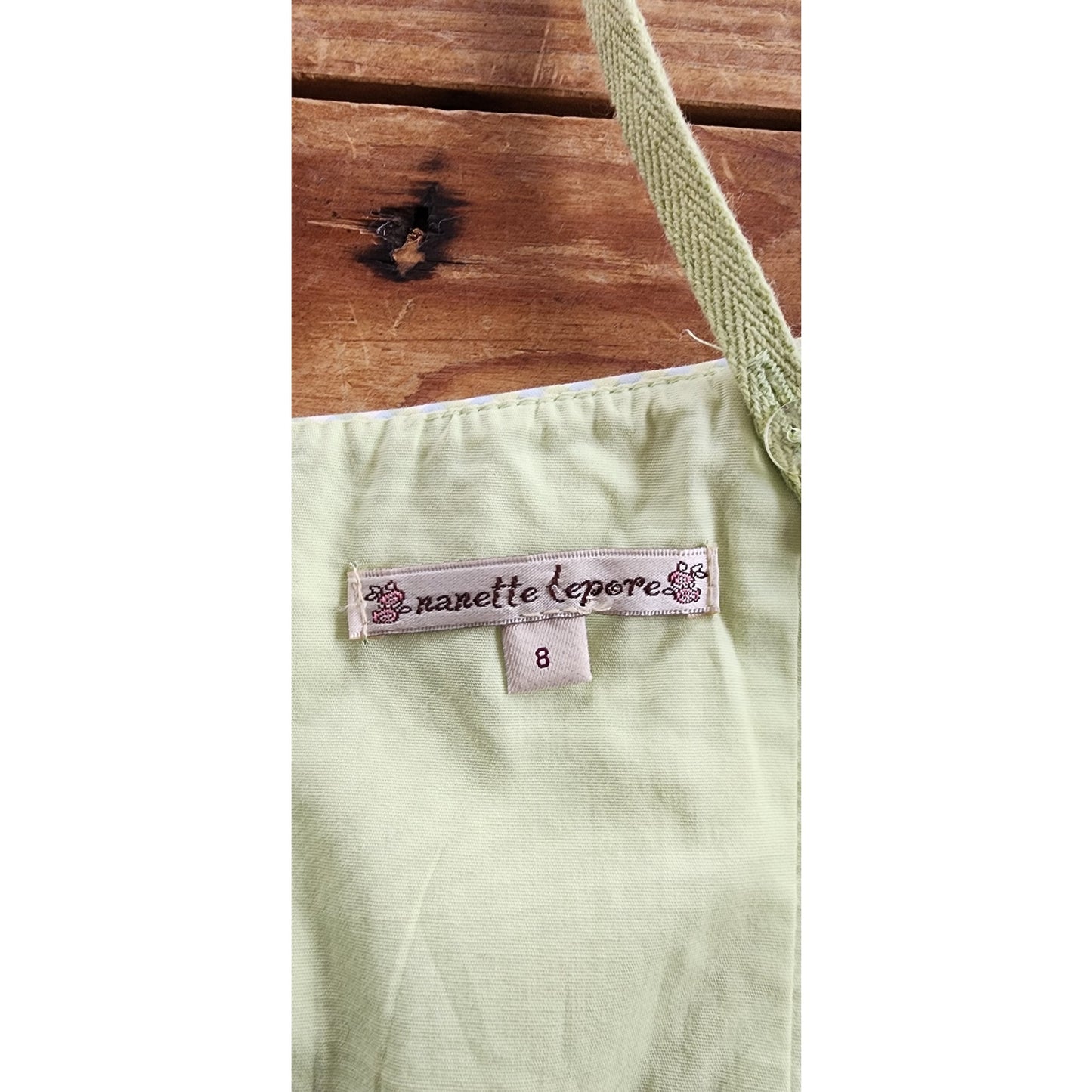 Vintage 2000s Bustier Top Green Gingham Print Nanette Lepore / M