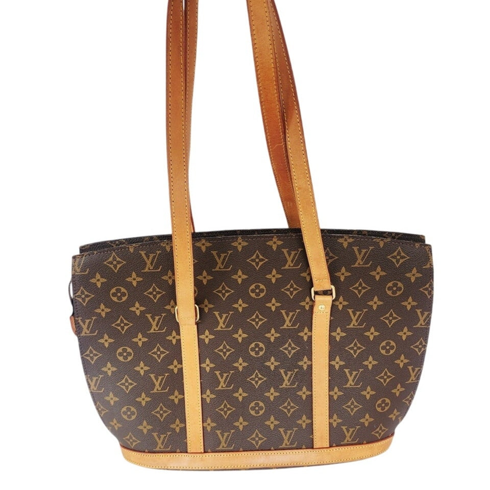 Vintage 1990s Louis Vuitton Babylone Tote Bag Monogram Brown Leather