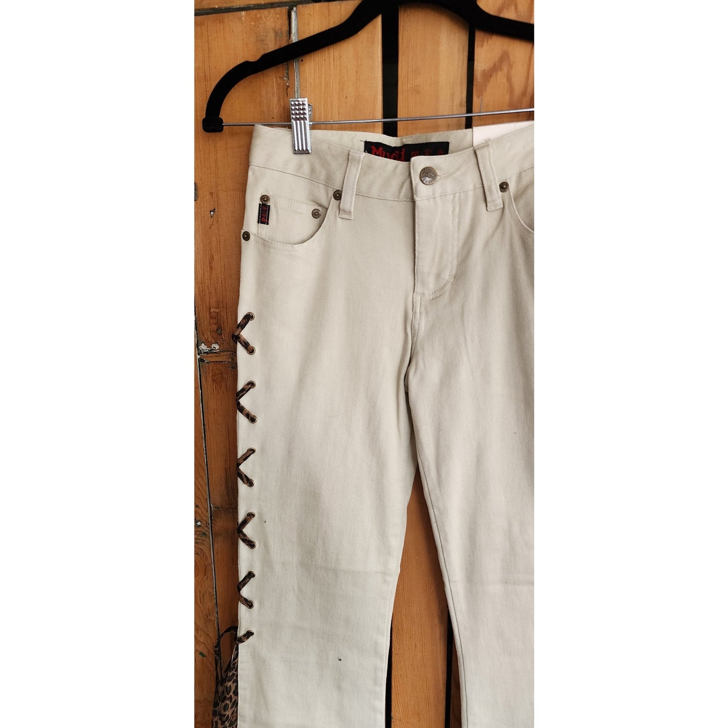 Vintage Y2K Mudd Pants Bellbottom Jeans Leopard Lace Animal Print Flares NOS (Copy)