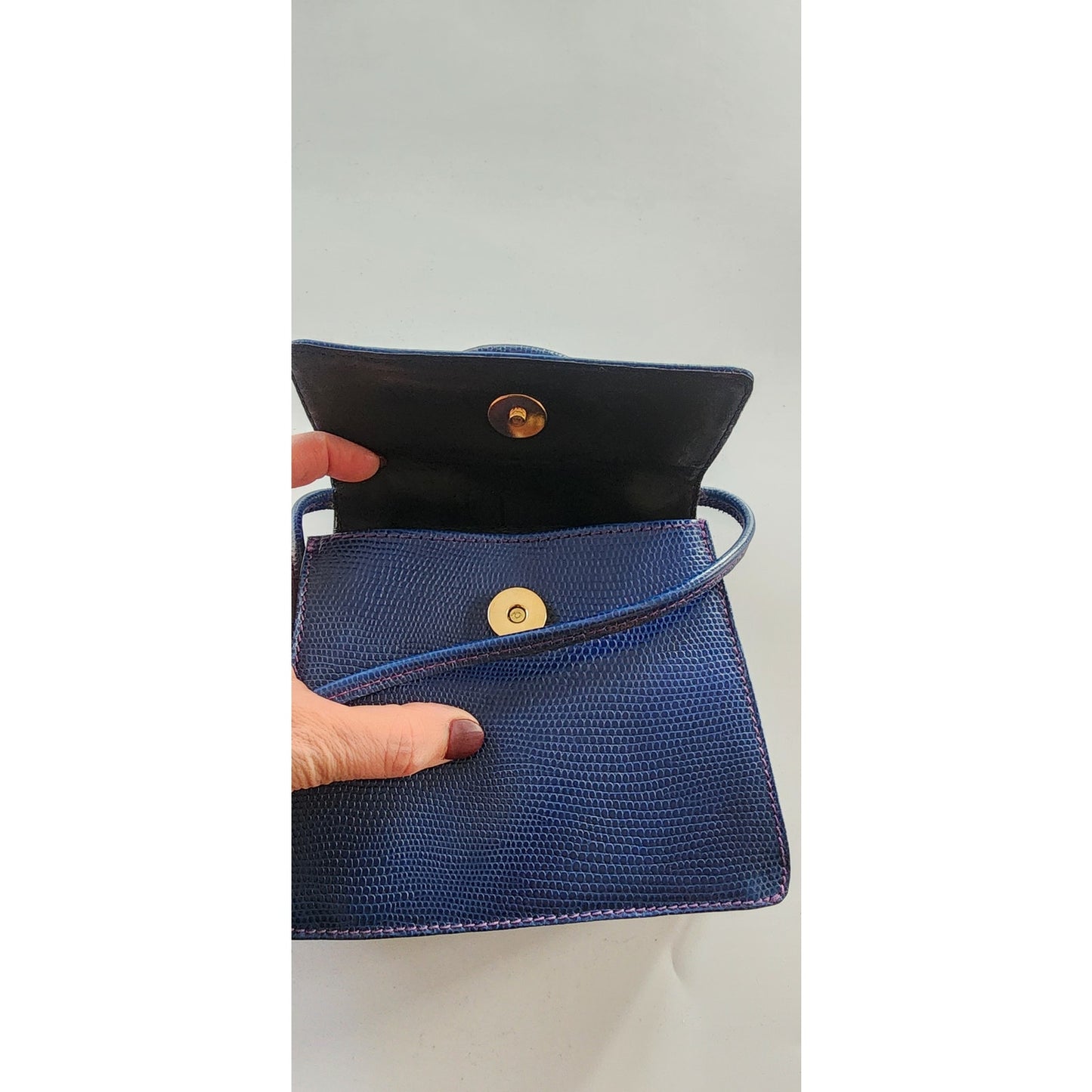 Vintage 90s Navy Blue Mini Purse Cross Shoulder Bag Clueless Bloomingdales