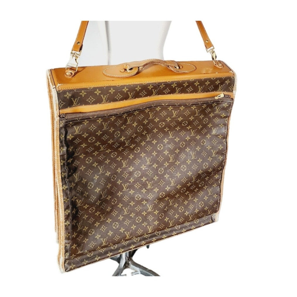 Vintage Louis Vuitton Leather Garment Bag Folding Luggage