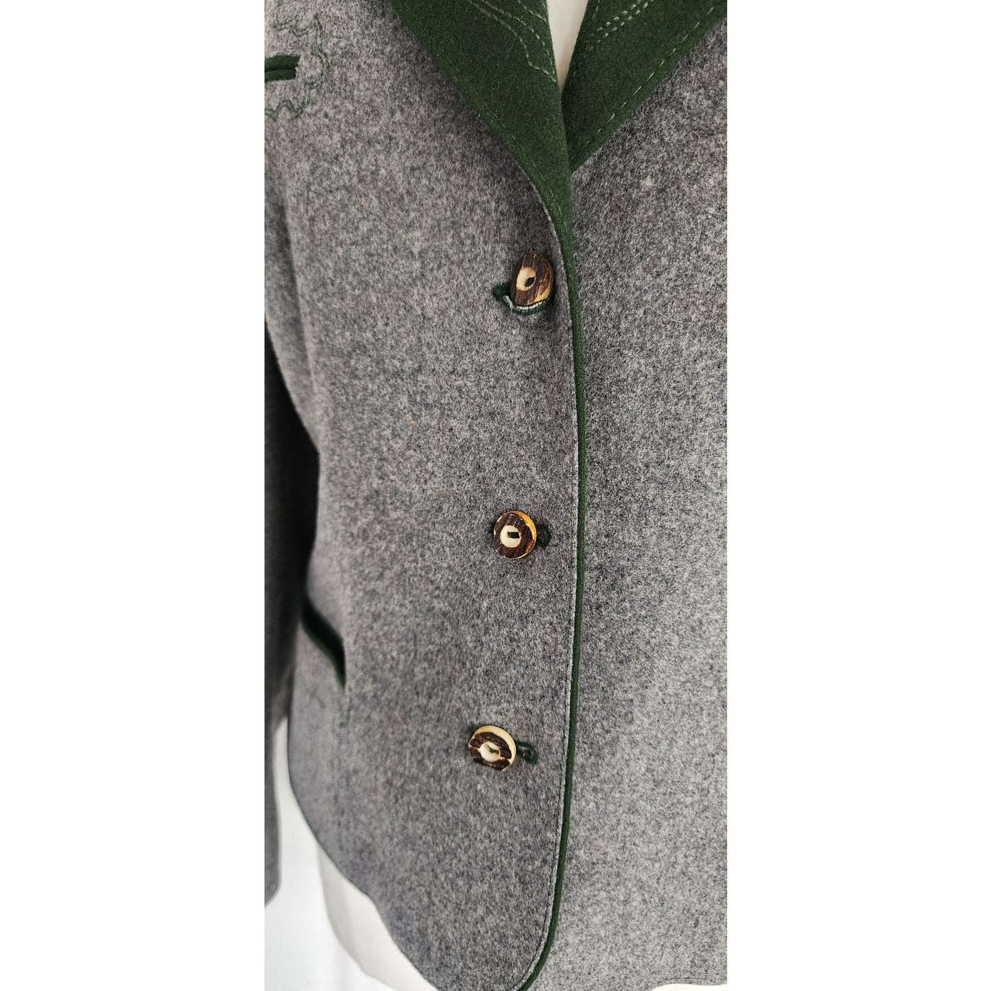 Vintage LODENFREY Riding Jacket Gray Boiled Wool Austria