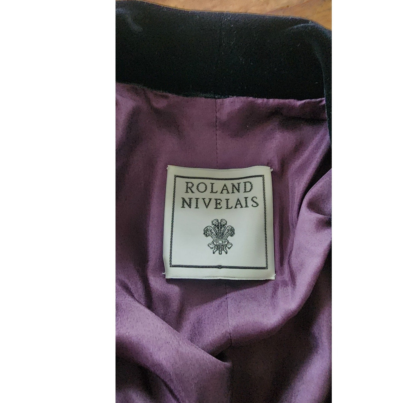 Vintage 90s Roland Nivelais Blazer Purple Eggplant Crinkled Silk Jacket / M