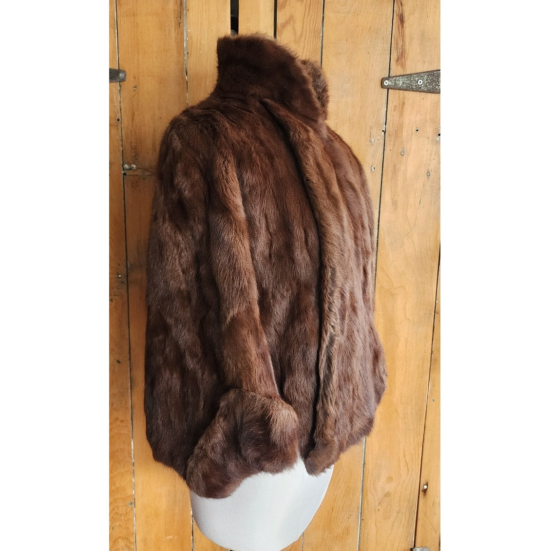 Vintage 40s Brown Fur Jacket Wrap Capelet Michelle Chicago