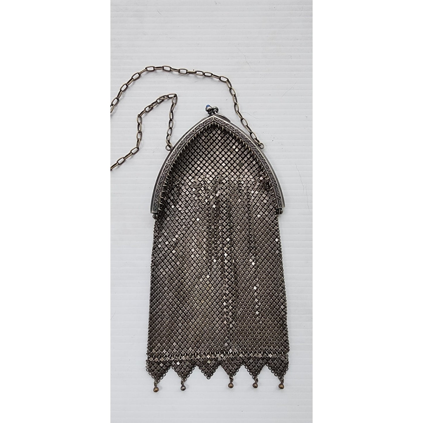 Antique Chain Mail Purse Silver Mesh Handbag