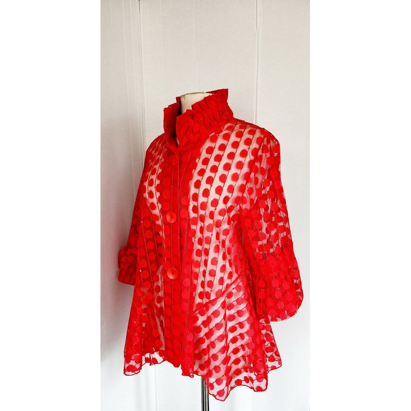 Damee Mesh Jacket Red Polkadot LARGE