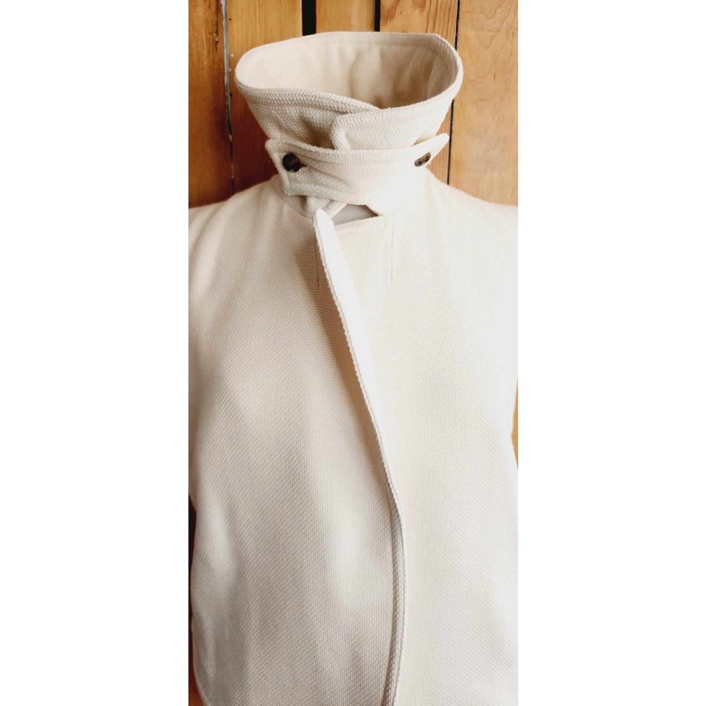 Vintage Y2K Balenciaga Cream Vest Wool Mohair w/Convertible Collar