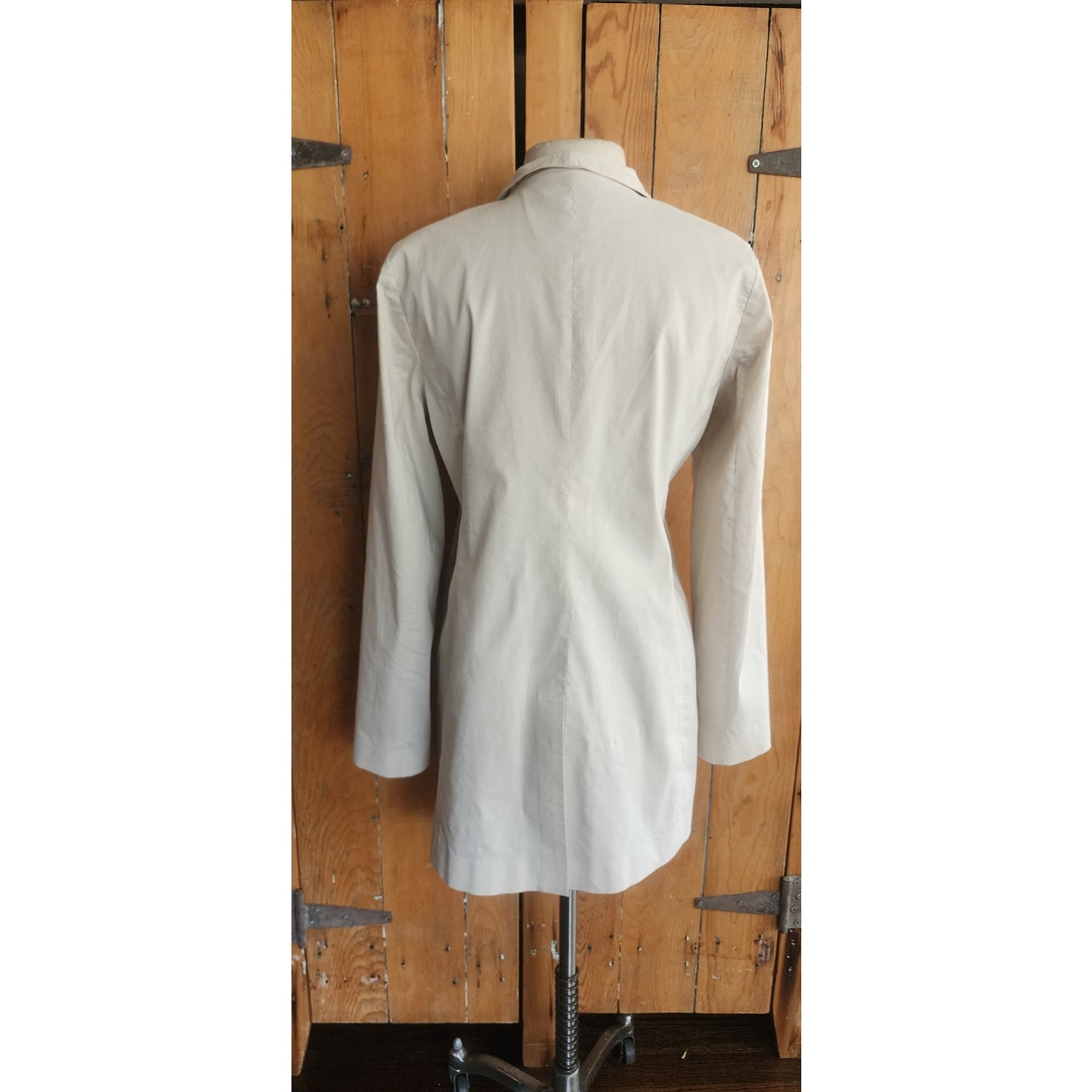 Eileen Fisher Long Blazer Off White Ramie Blend