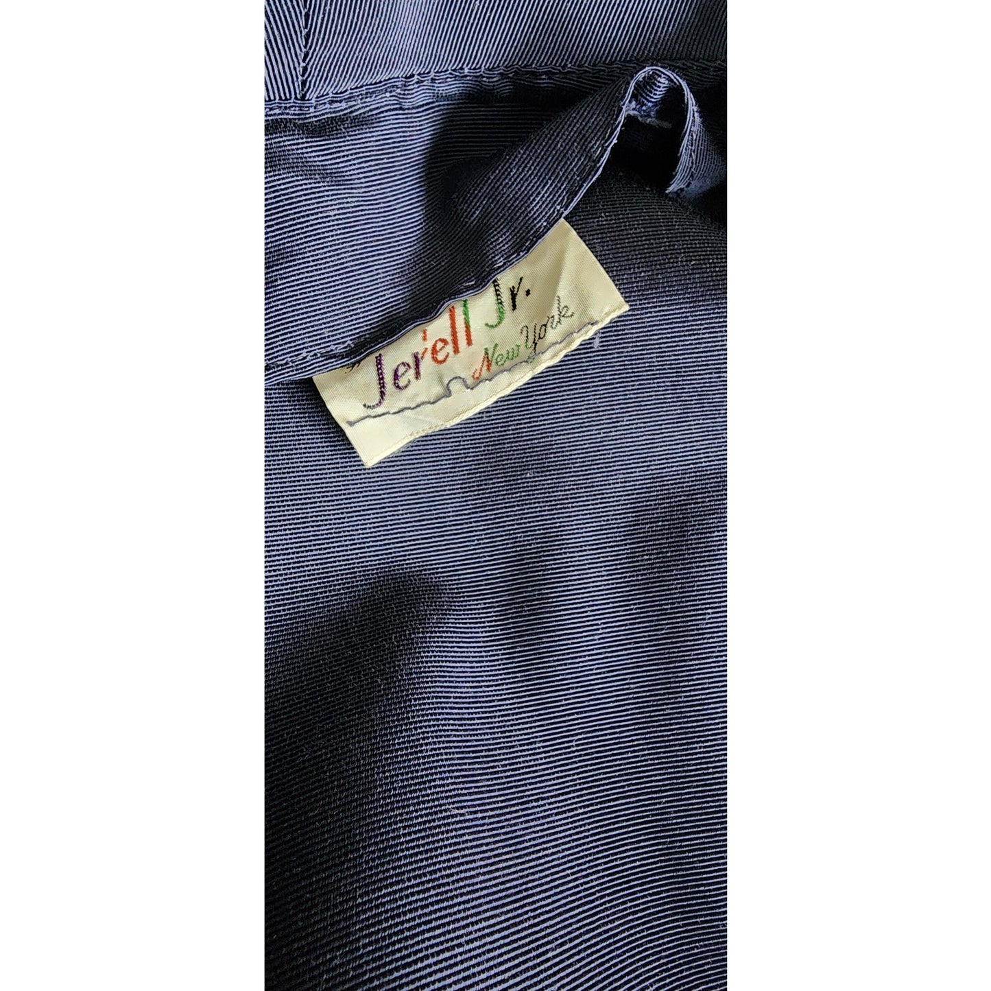 Vintage 50s Blue Dress Suit Nautical Stripe Cropped Jacket Jerell Jr