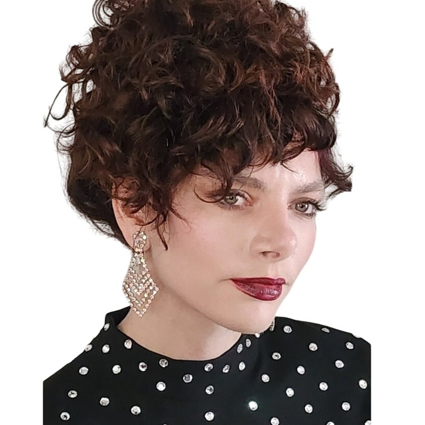 Vintage 60s Rhinestone Earrings Dangly Clips WEISS