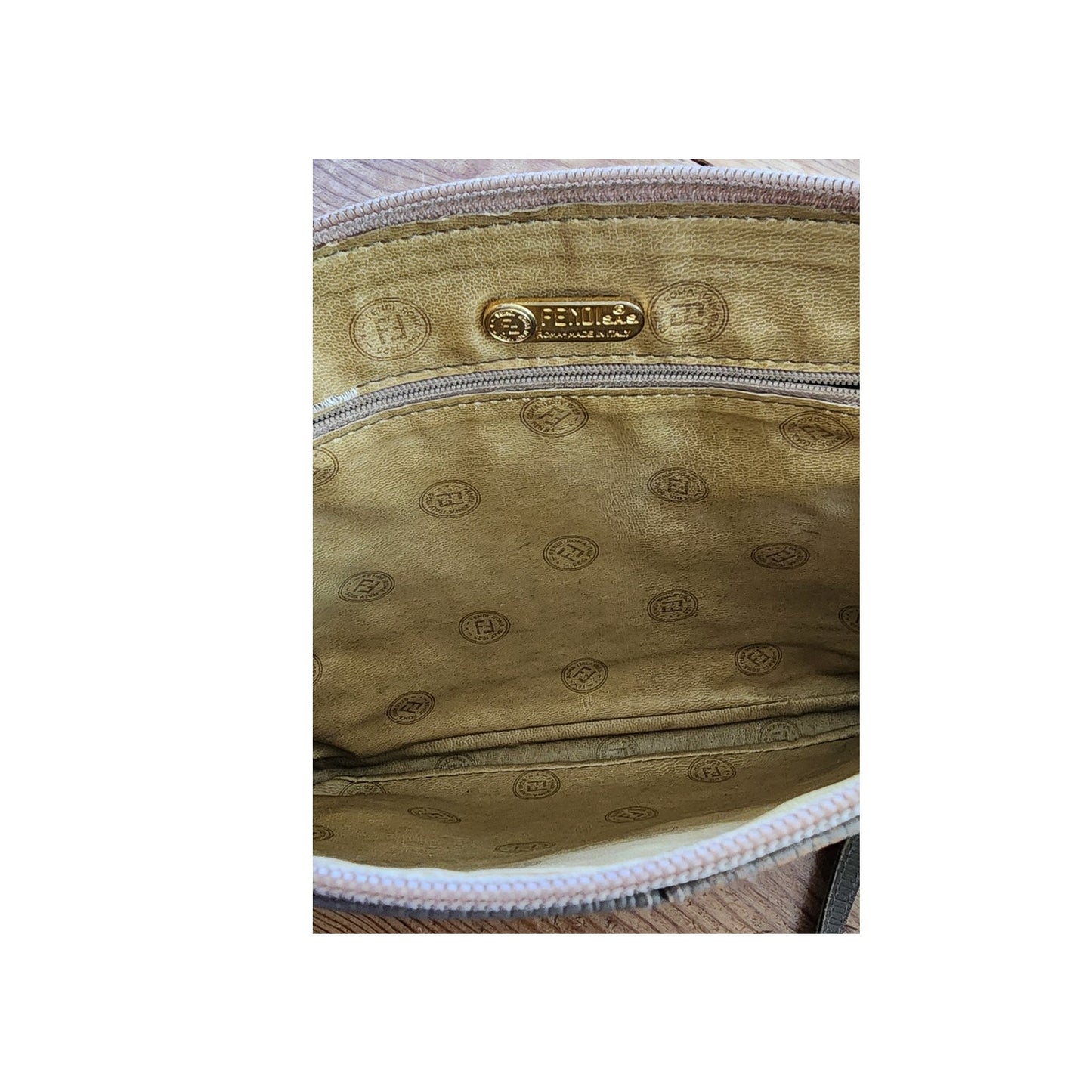 Vintage 80s Fendi Shoulder Bag Zucca Logo Detachable Strap