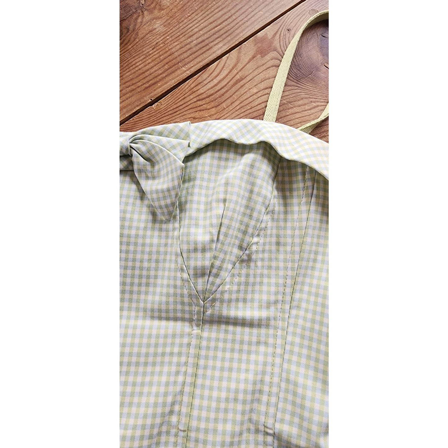 Vintage 2000s Bustier Top Green Gingham Print Nanette Lepore / M