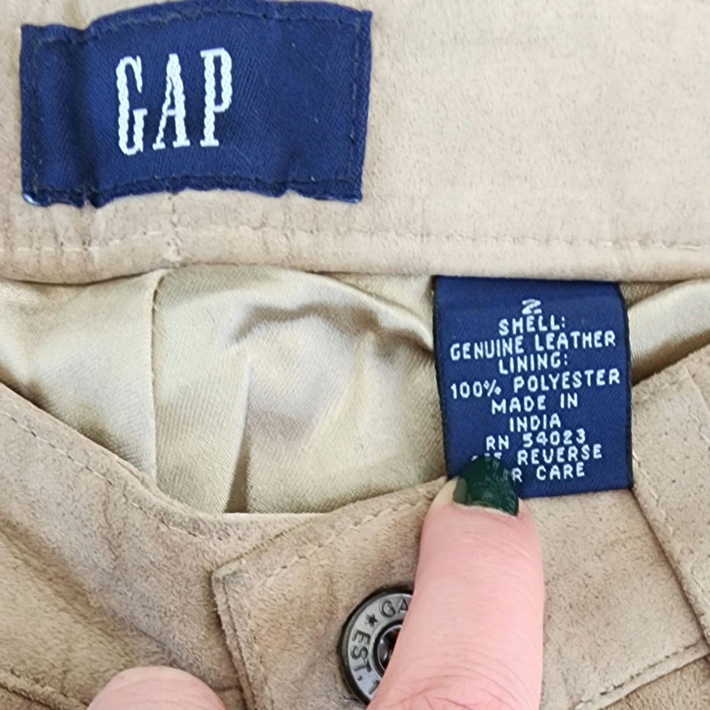 Vintage Y2K Beige Suede Pants Gap Low Rise