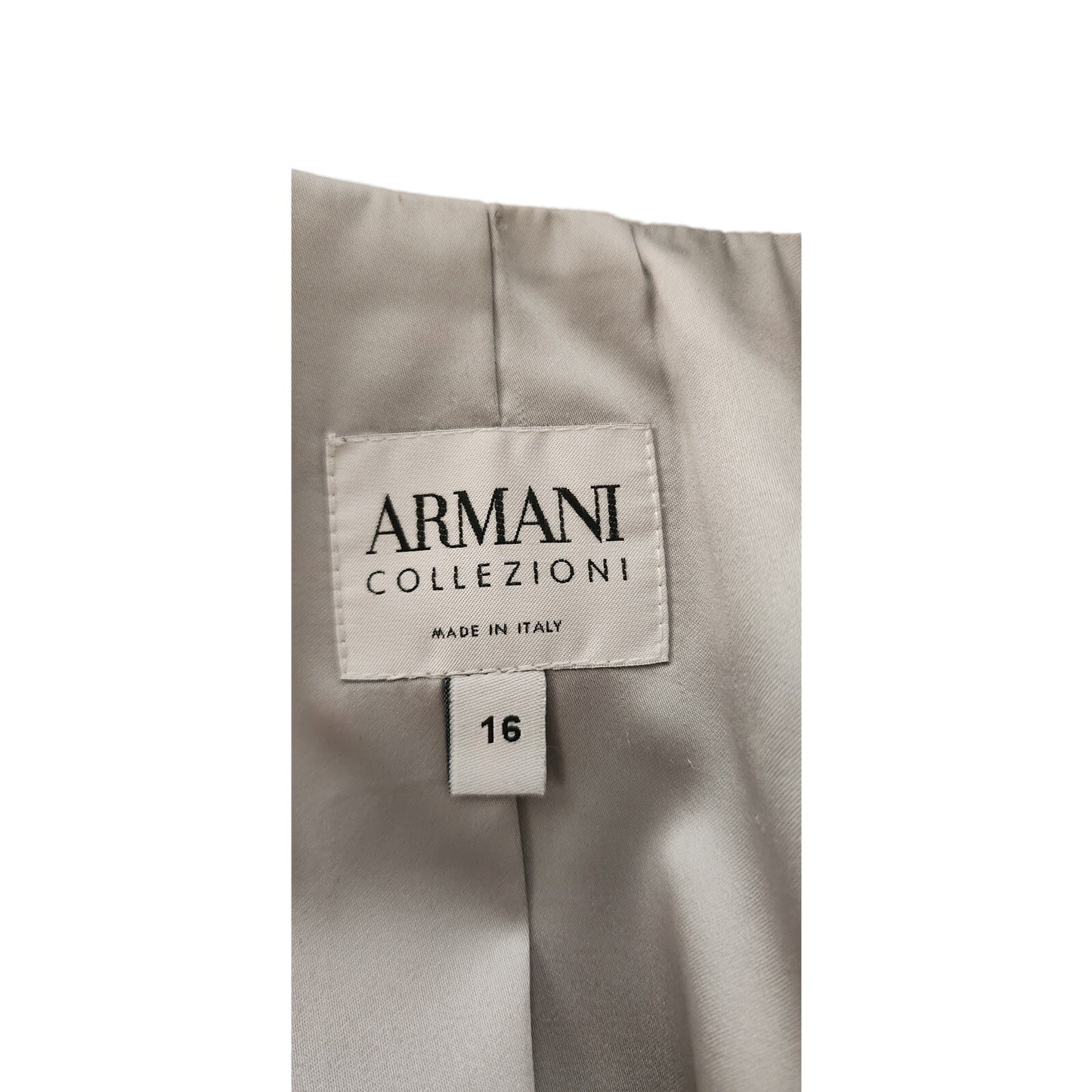 2010 Armani Collezioni Blazer Gray Microgrid Wool High Collar / L