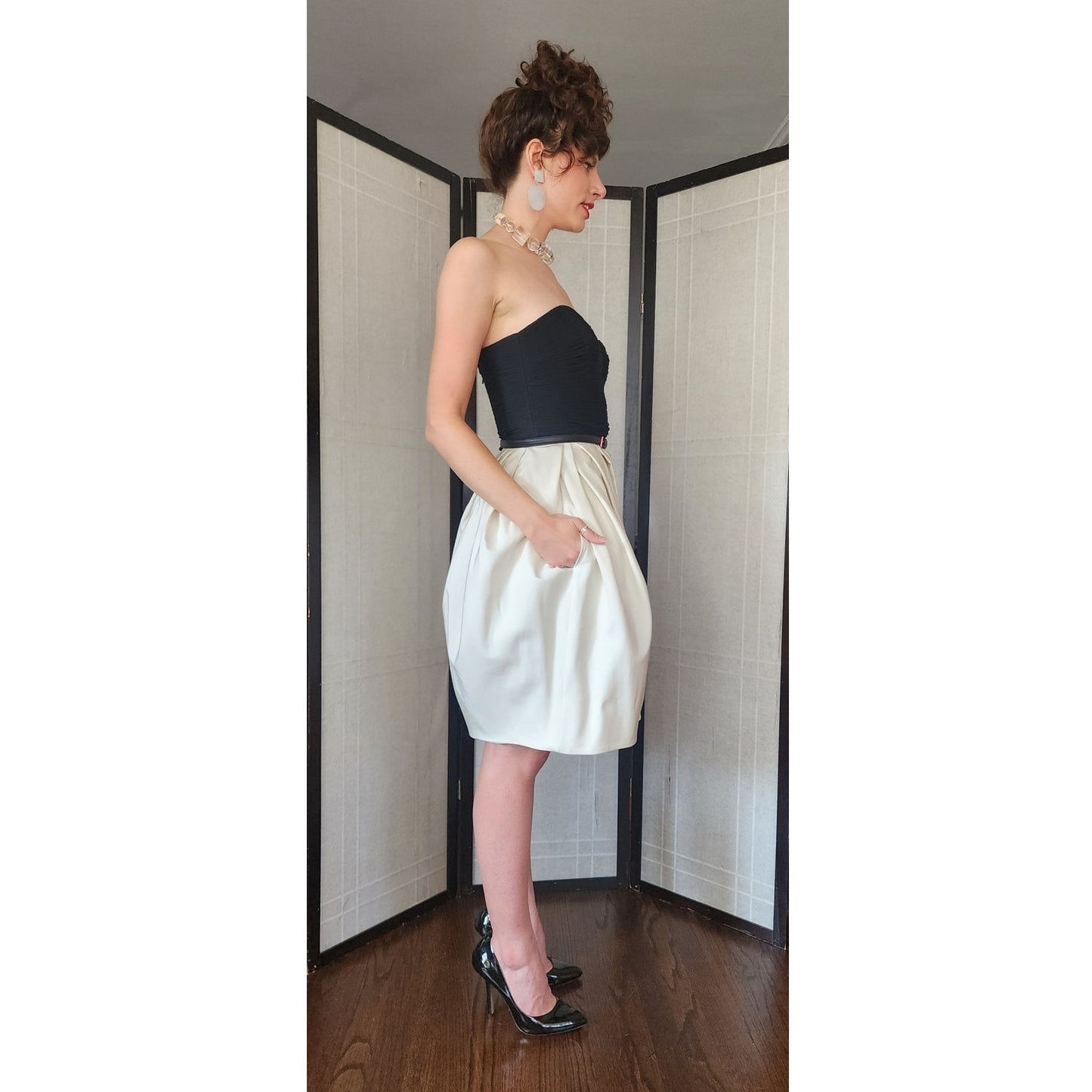 Jason Wu Resort 2000s Strapless Party Dress Ivory & Black NWT