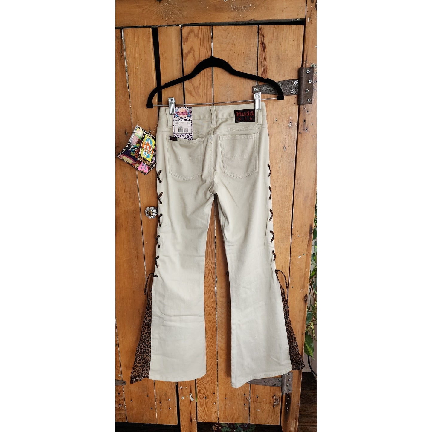 Vintage Y2K Mudd Pants Bellbottom Jeans Leopard Lace Animal Print Flares NOS (Copy)
