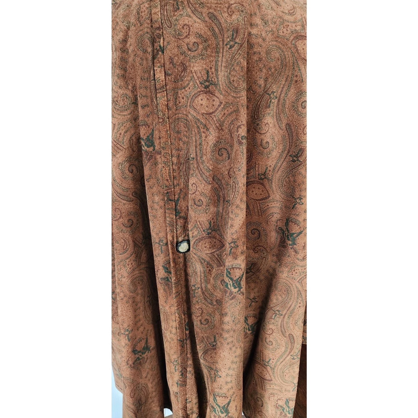 Vintage 90s Brown Suede Swing Jacket Paisley Print Giotti Firenze