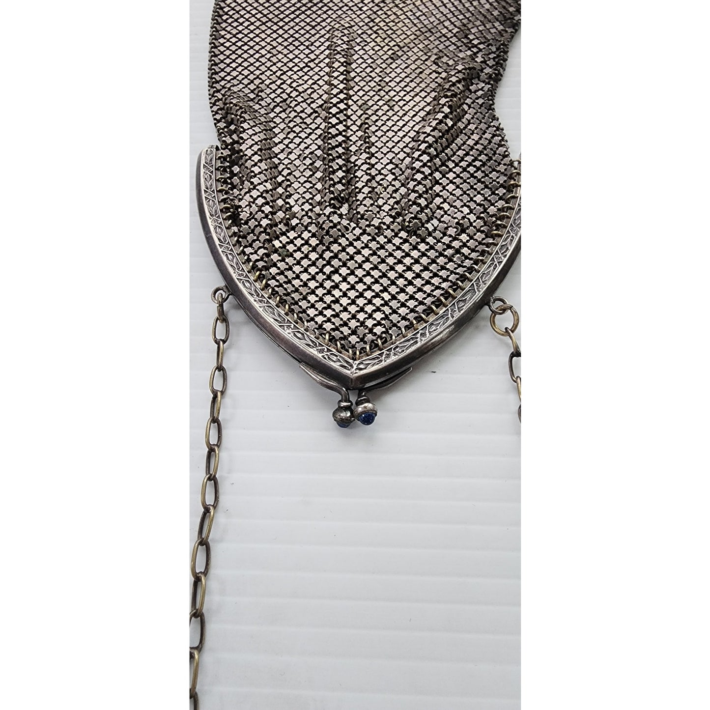 Antique Chain Mail Purse Silver Mesh Handbag