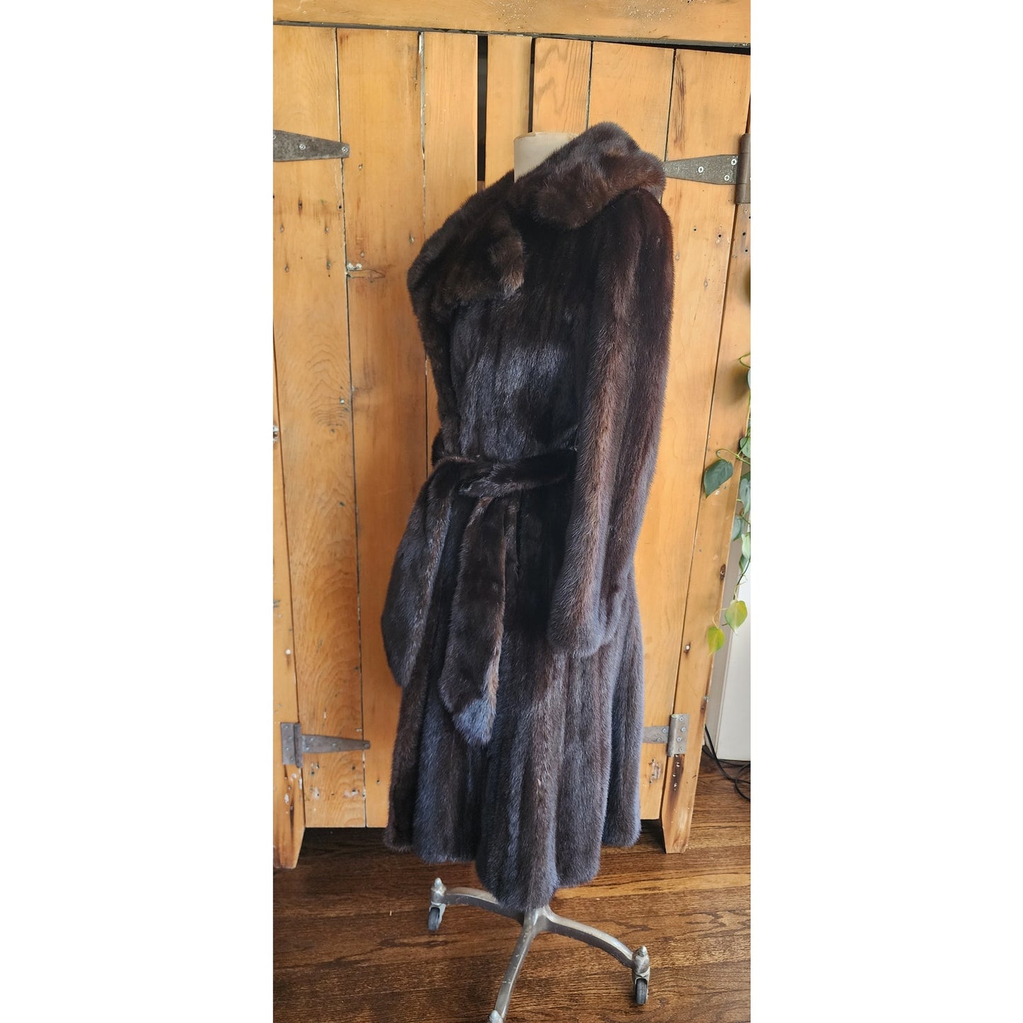 Vintage 70s Brown Mink Fur Coat Belted / Rosenthal Furs / S