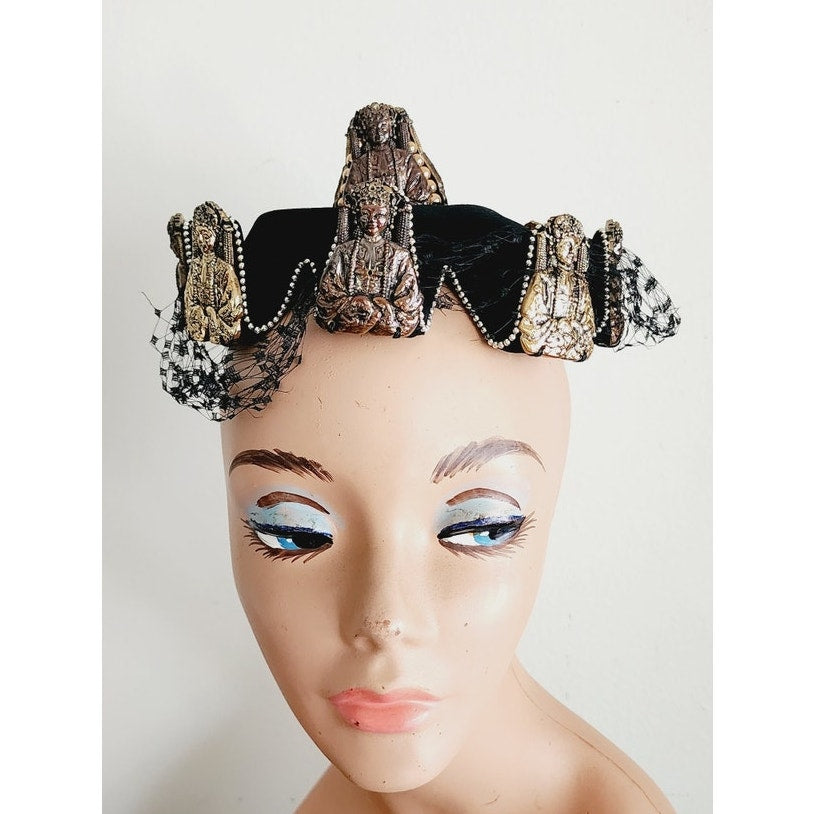 Vintage 50s Bes-Ben Hat Pointed Buddha Pagoda