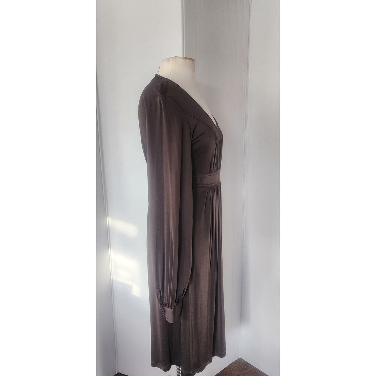 Vintage Y2K Michael Kors Dress Stretchy Brown Empire Waist / Medium