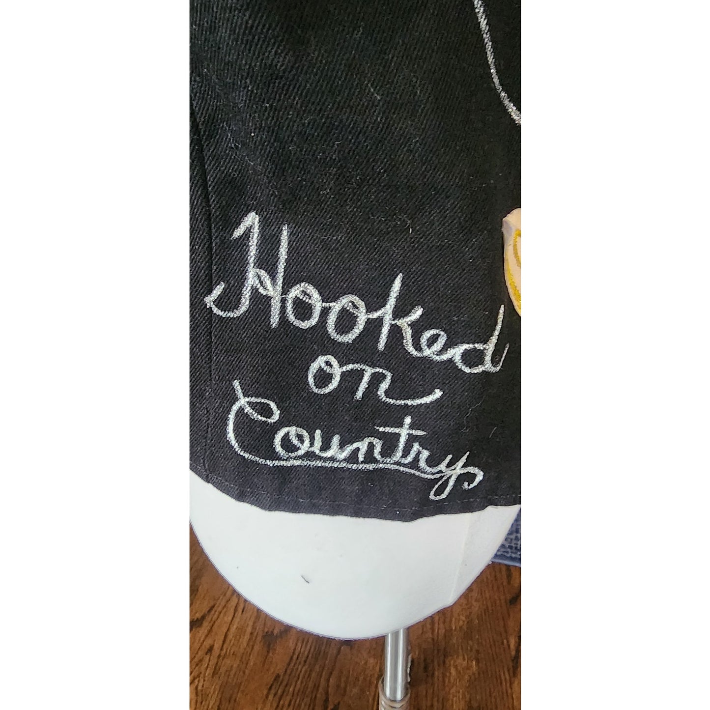 Vintage Womens Vest "Hooked On Country" Cowboy Boots Horses Equestrian Applique / Large