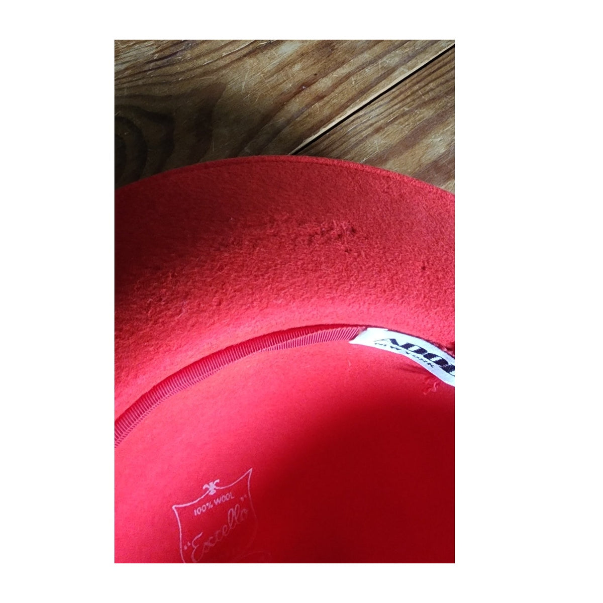 Vintage 1980s Statement Hat Red Wool High Wide Breton Upturned Brim Adolfo II