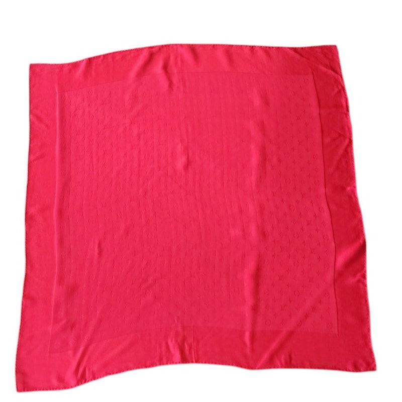 Vintage Louis Vuitton Scarf Red Silk Square w/Monogram Print