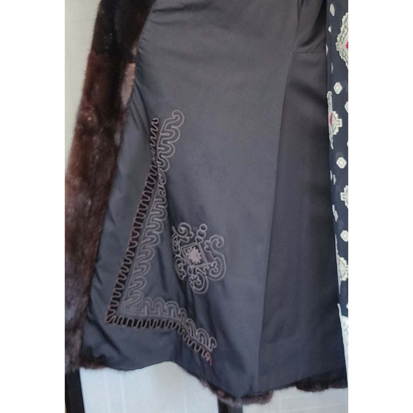 Vintage 70s Fur Brown Ranch Mink Ankle Length Pauline Burke / Med