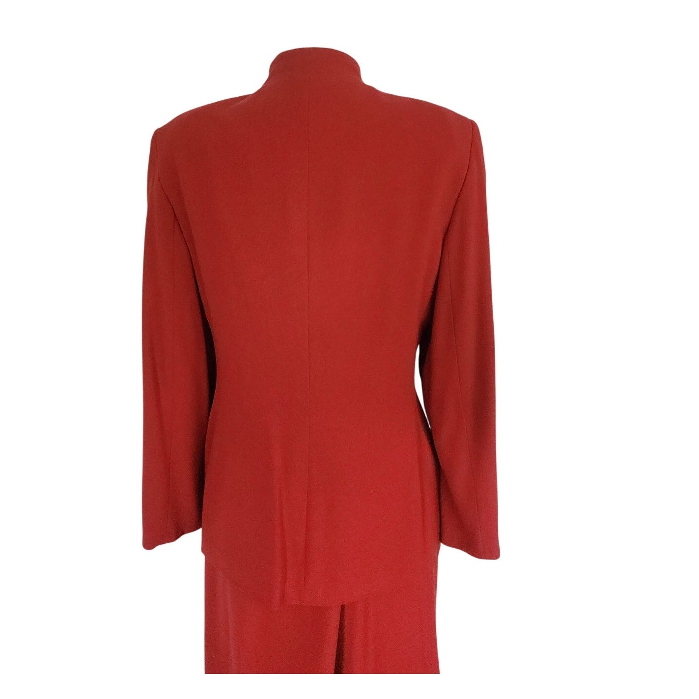 Vintage 1990s Armani Black Label Rust Red Skirt Suit IT 50
