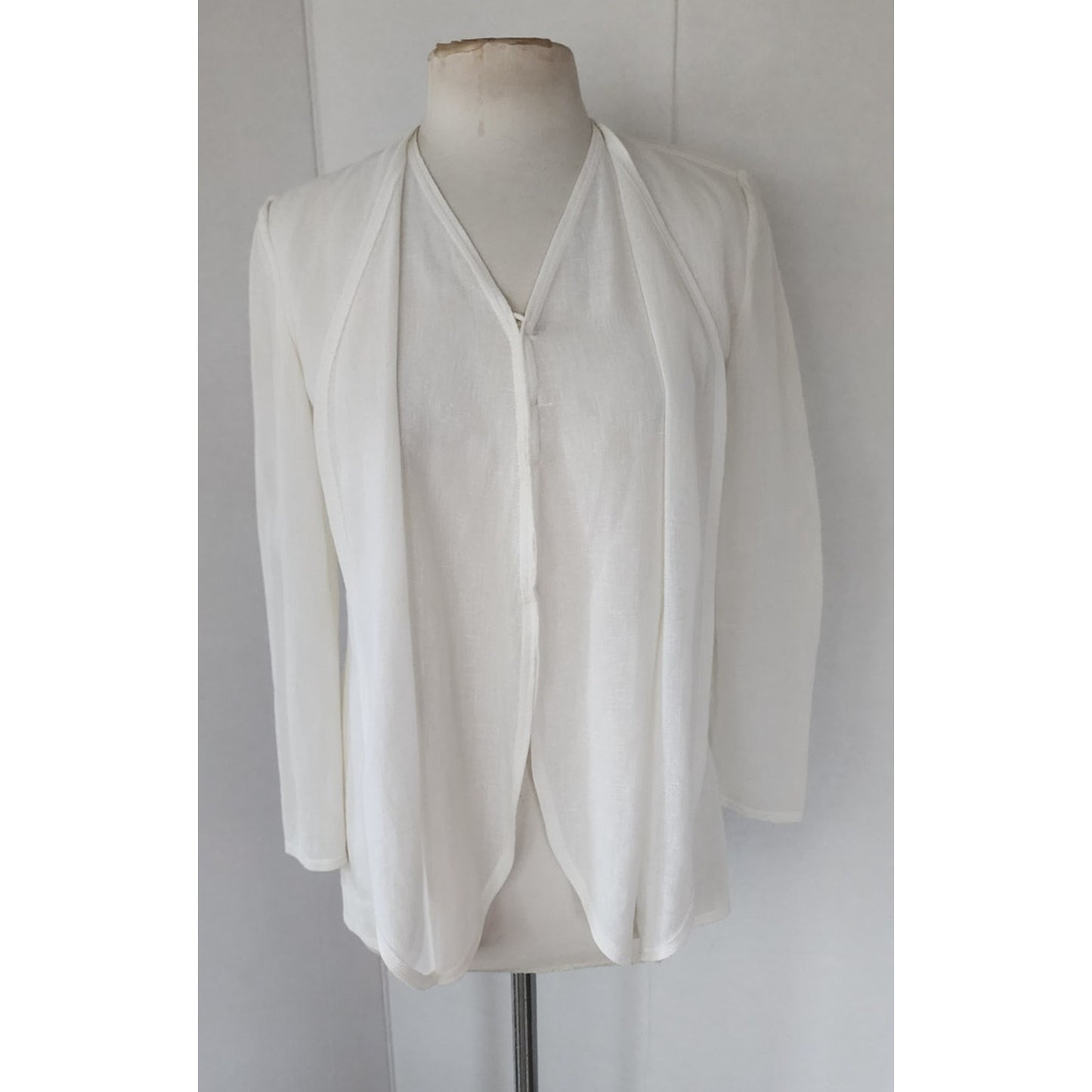 Vintage 1990s GIORGIO ARMANI BLACK LABEL Jacket White Linen Blazer / Medium