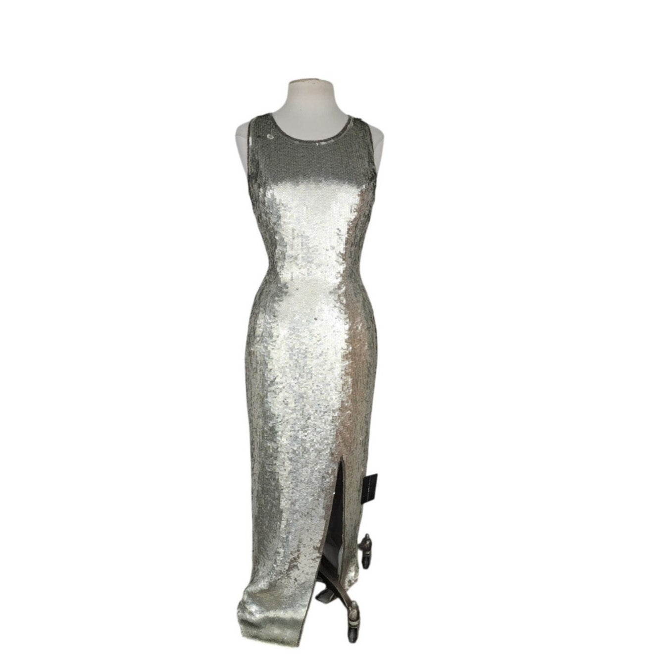 Vintage 90s Silver Evening Dress Metallic Sequins by Scala NWT RareJule Vintage Vintage 90s Silver Evening Dress Metallic Sequins by Scala NWT RareJule Vintage