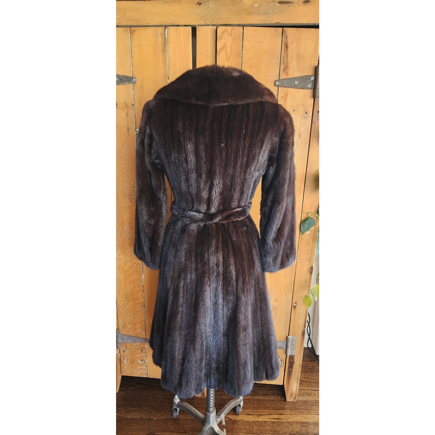 Vintage 70s Brown Mink Fur Coat Belted / Rosenthal Furs / S