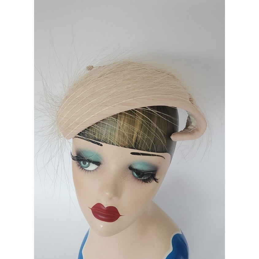 Vintage 1950s Fascinator White Feather Headdress Bridal Headband