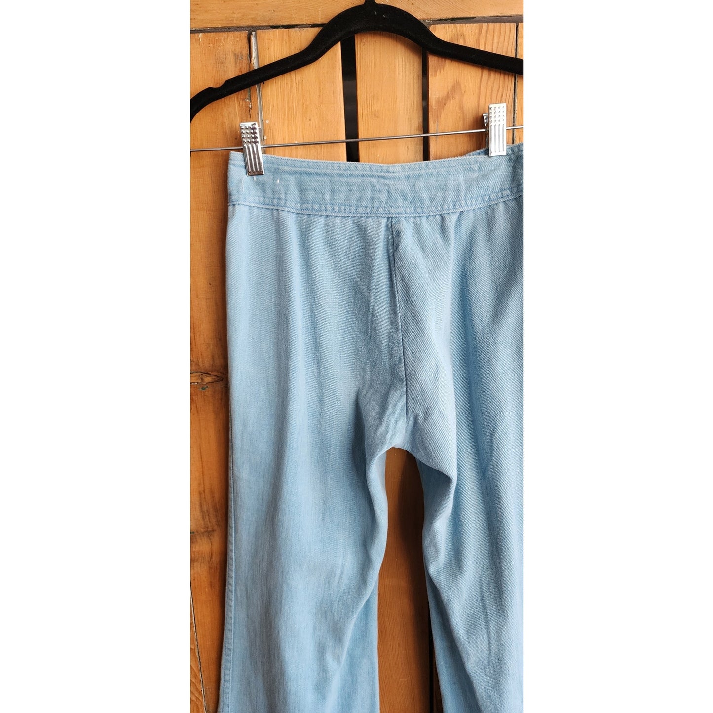 Vintage 70s Blue Jeans Sailor Pants Flares Light Wash XS/ Juniors