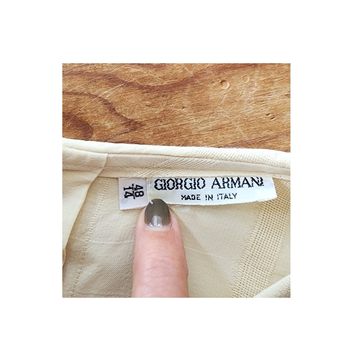 Vintage 80s Armani Blouse Cream Silk Tunic