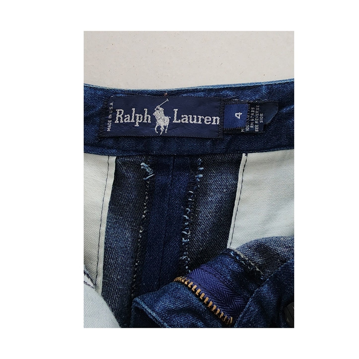 Vintage 80s Blue Jeans Ralph Lauren High Waist Pleated Front
