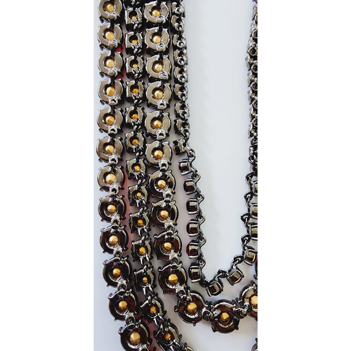 Vintage Oscar de La Renta Necklace Crystal Beads Red Purple 2000s Y2K