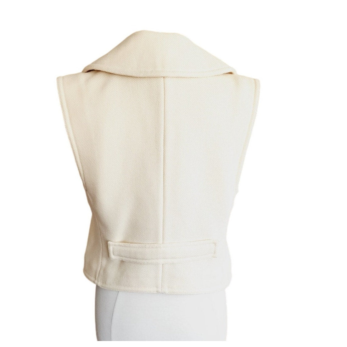 Vintage Y2K Balenciaga Cream Vest Wool Mohair w/Convertible Collar
