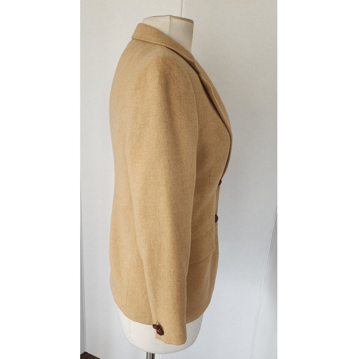 Vintage 70s Beige Blazer Camel Wool Gino Rossi /Petite S
