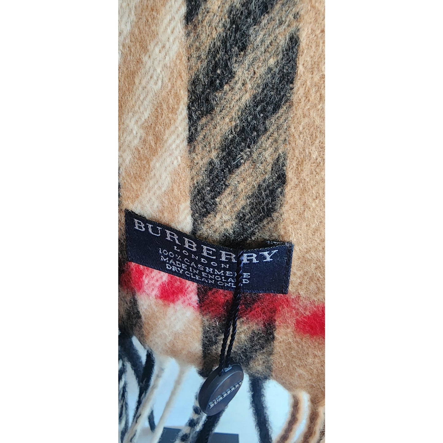 Vintage Burberry Cashmere Scarf Beige Plaid NWT