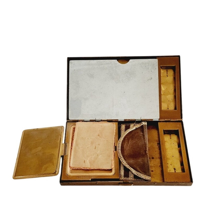 50s Mother of Pearl Compact Purse + Cigarette Case