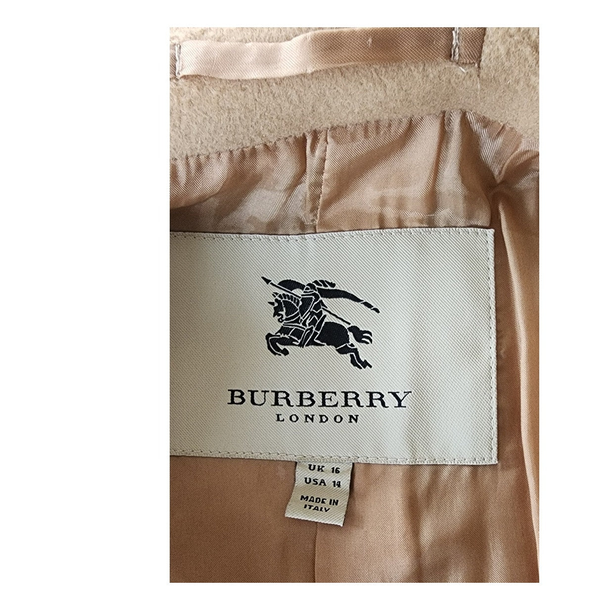 Vintage 2000s Burberry Coat Archival Beige Cashmere Blend w/Sash Tie Belt / Medium