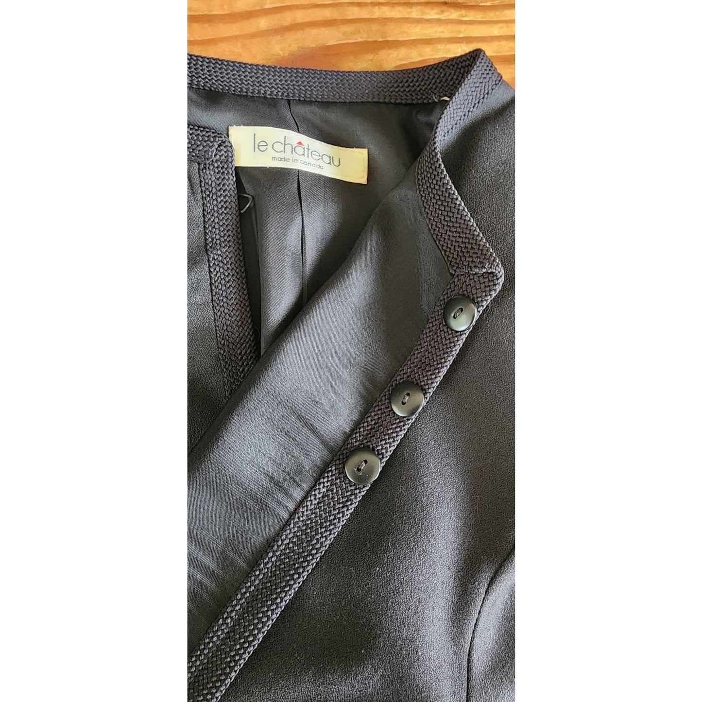 Vintage 80s Black Jacket Cropped Bolero Style Le Chateau