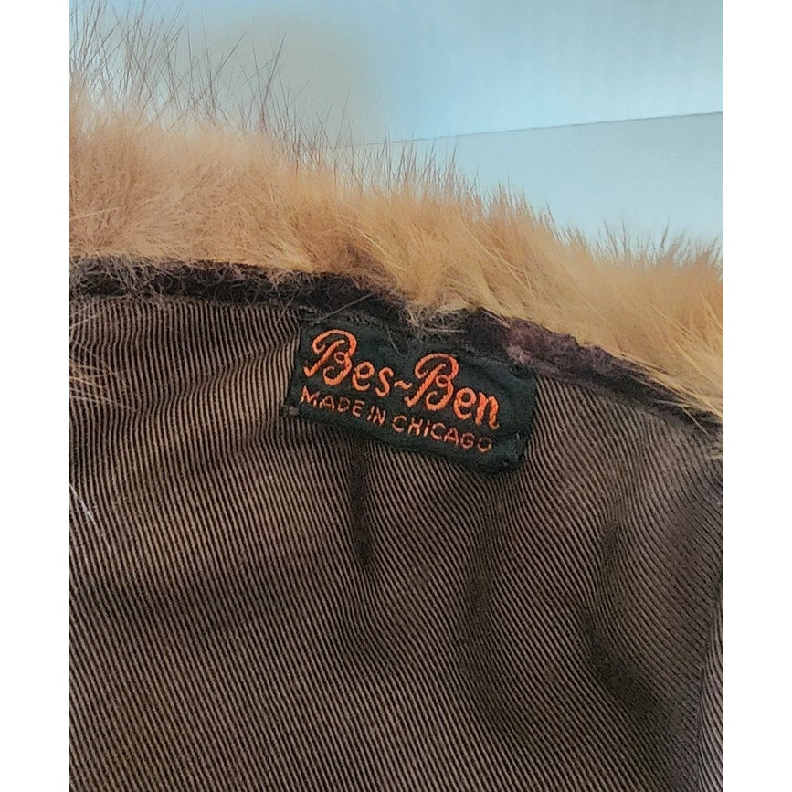 Vintage 50s Bes-Ben Hat Brown Sable Fur
