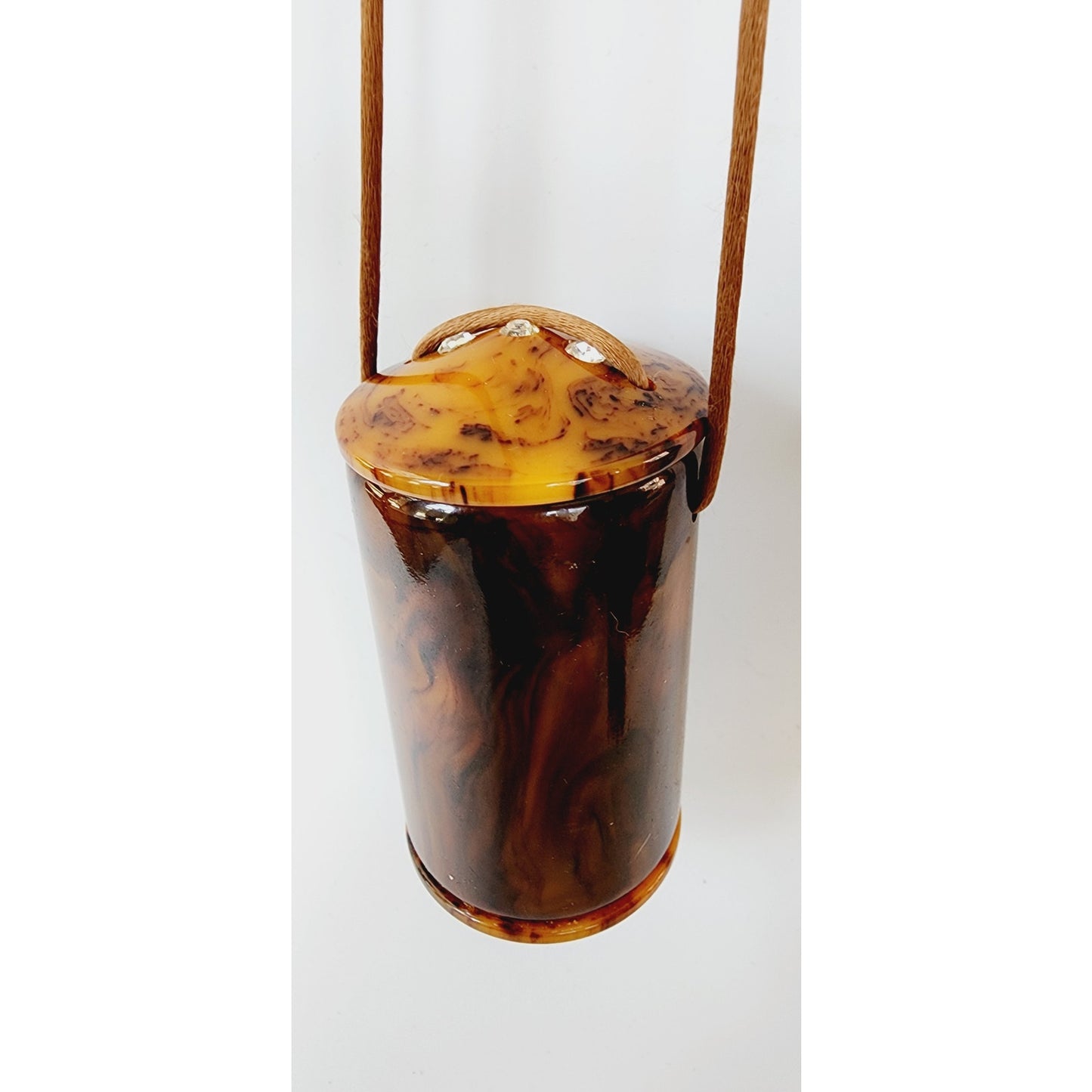 Vintage 20s Celluloid Vanity Purse Minaudiere Dance Bag Tassels