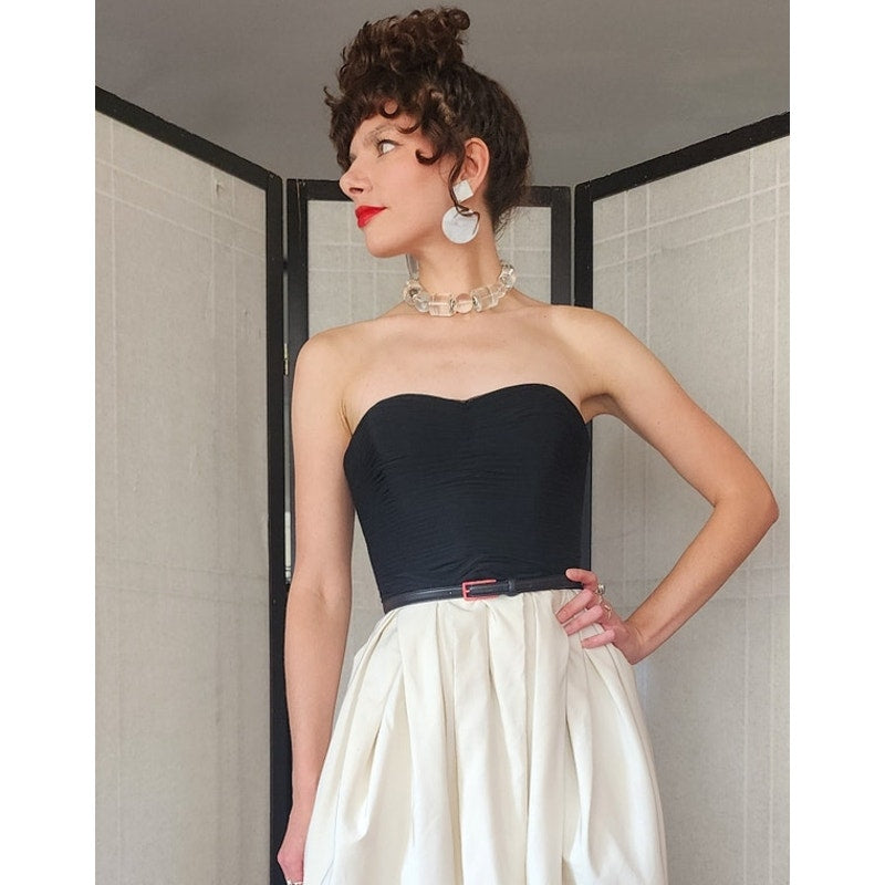 Jason Wu Resort 2000s Strapless Party Dress Ivory & Black NWT